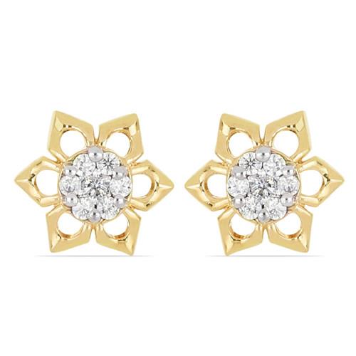 BUY REAL WHITE DIAMOND GEMSTONE CLASSIC EARRINGS IN 14K GOLD